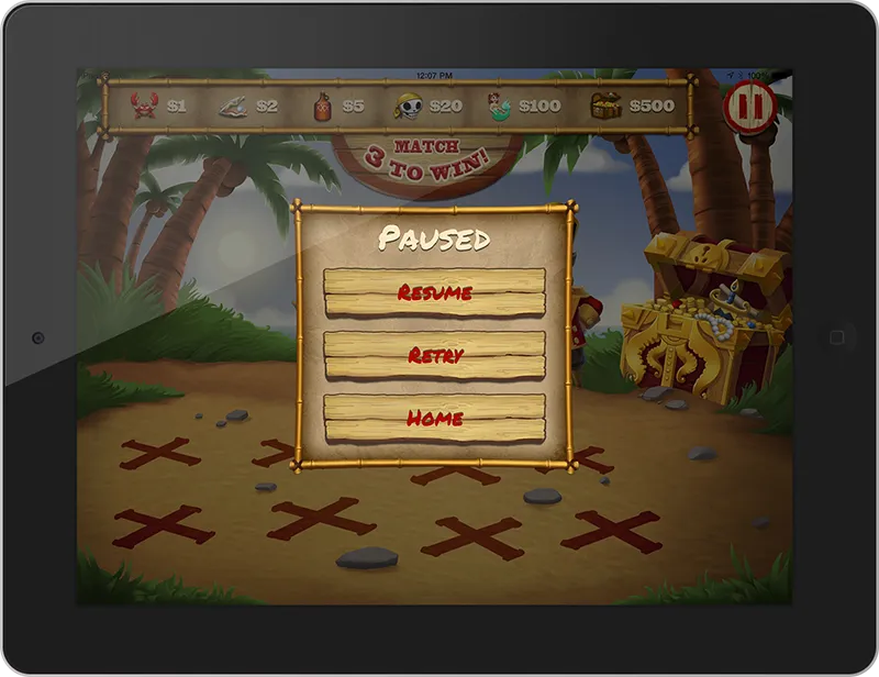 Themed pause menu UI