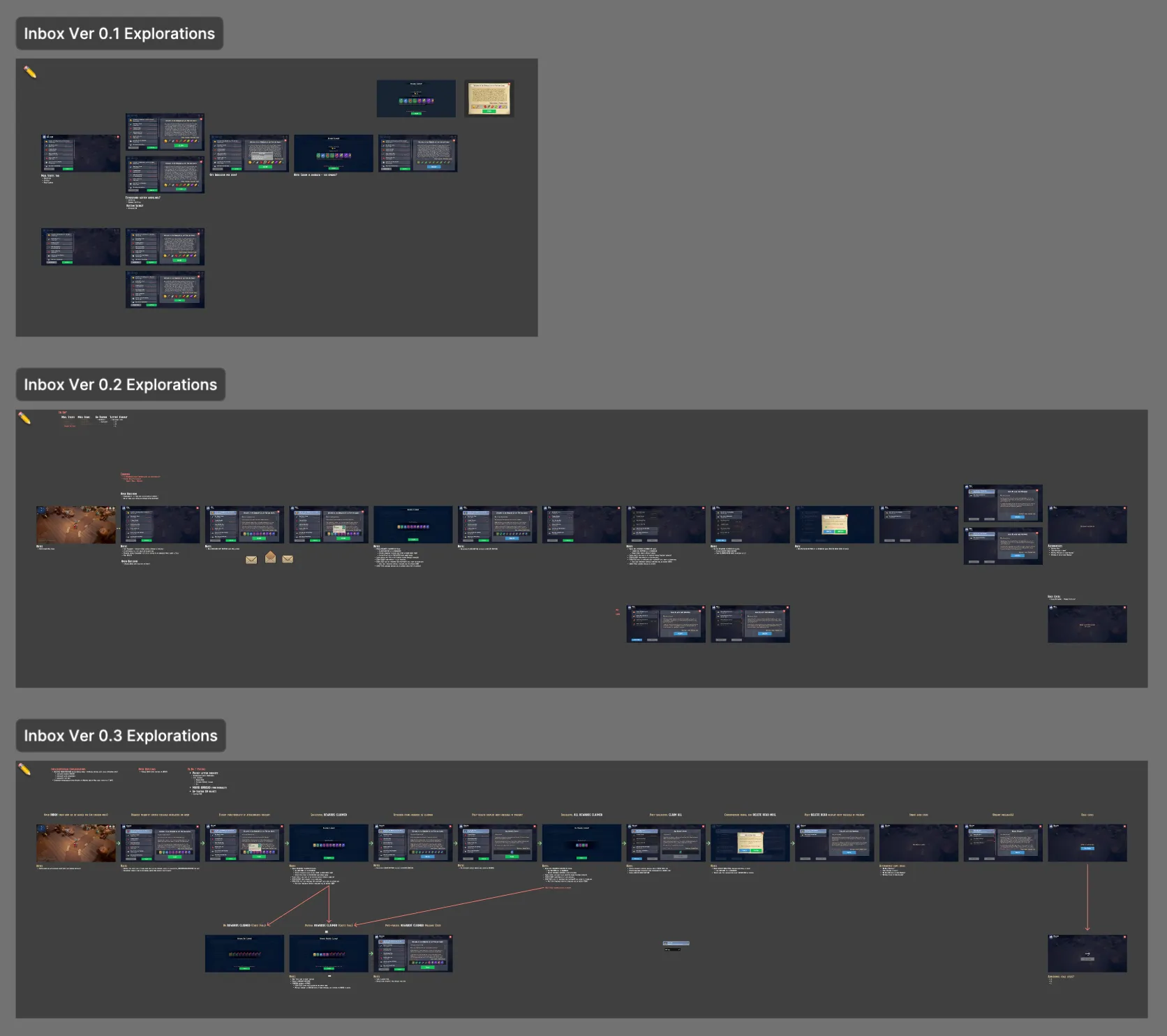 UX flow iterations