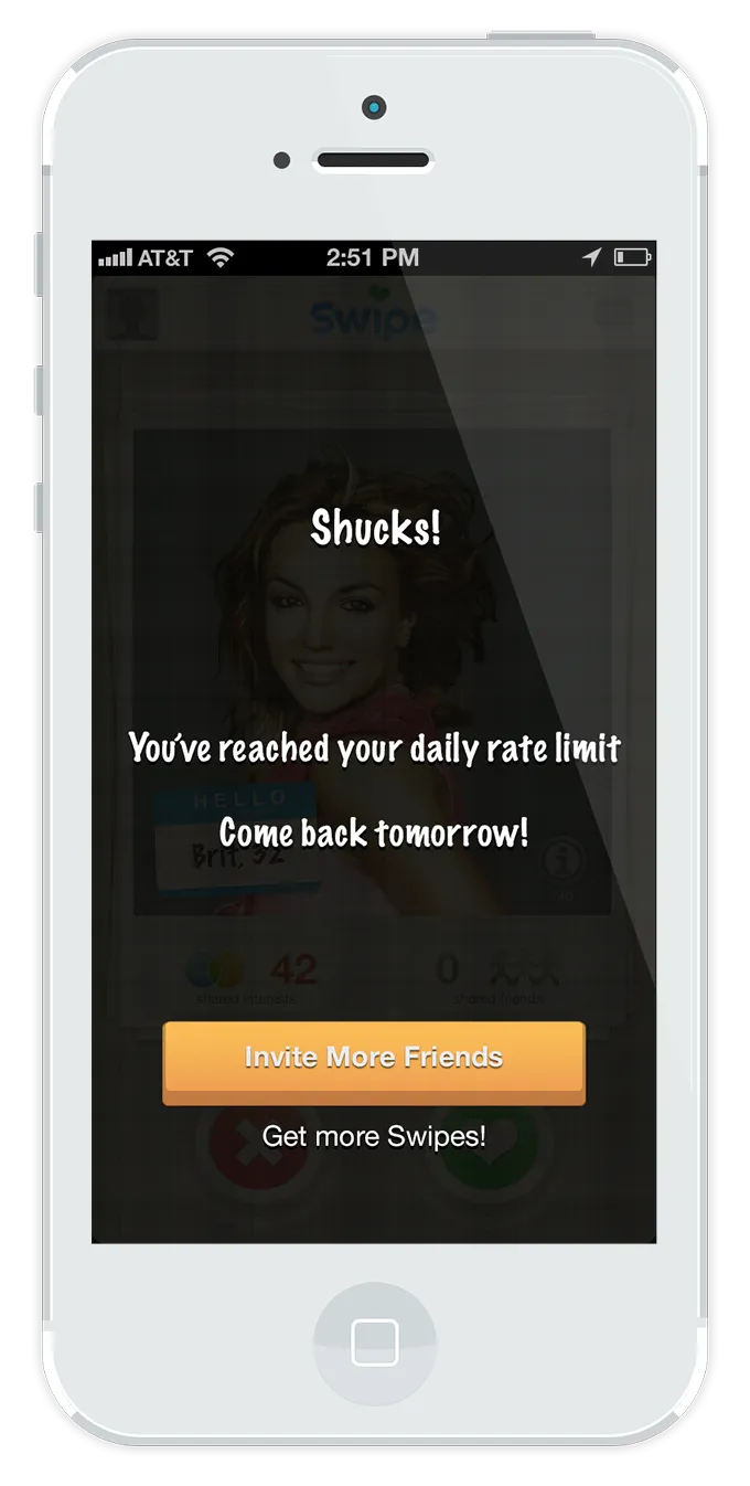 Swipe limit alert